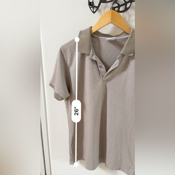 Salt Two Tones Heathered Tan Cotton Polo Shirt L - Picture 2 of 10
